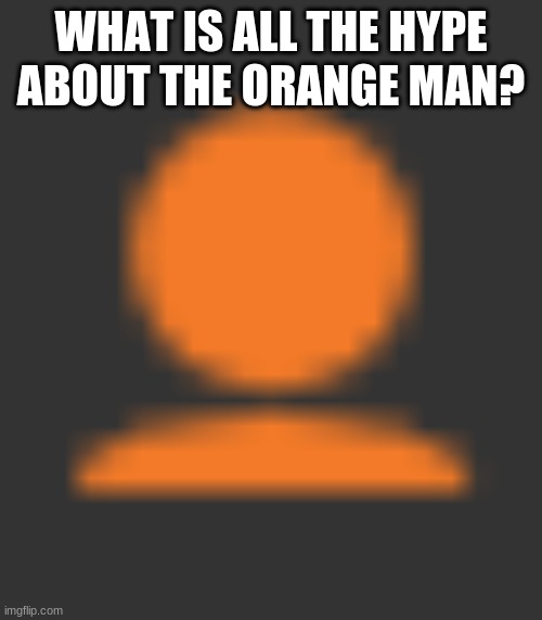 WHAT IS ALL THE HYPE ABOUT THE ORANGE MAN? | image tagged in orange man,hype,memes | made w/ Imgflip meme maker