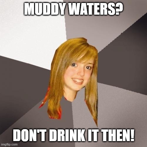 Musically Oblivious 8th Grader | MUDDY WATERS? DON'T DRINK IT THEN! | image tagged in memes,musically oblivious 8th grader,music,meme,funny,repost | made w/ Imgflip meme maker