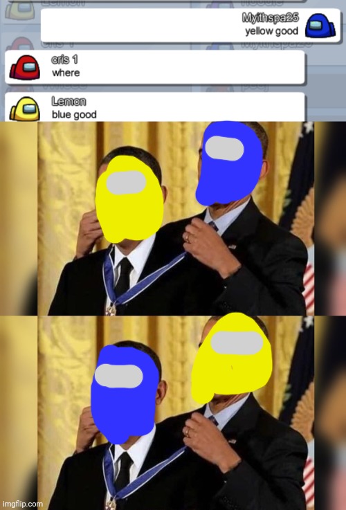 image tagged in obama giving obama award | made w/ Imgflip meme maker