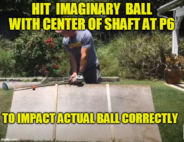 Golf Tip: HIt Imaginary Ball at P6 | HIT  IMAGINARY  BALL WITH CENTER OF SHAFT AT P6; TO IMPACT ACTUAL BALL CORRECTLY | image tagged in golf tips | made w/ Imgflip meme maker
