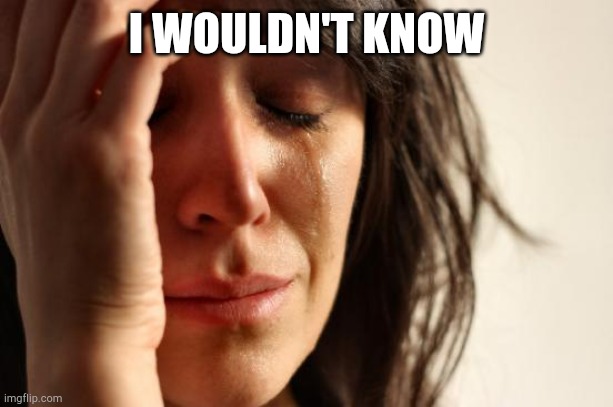 First World Problems Meme | I WOULDN'T KNOW | image tagged in memes,first world problems | made w/ Imgflip meme maker