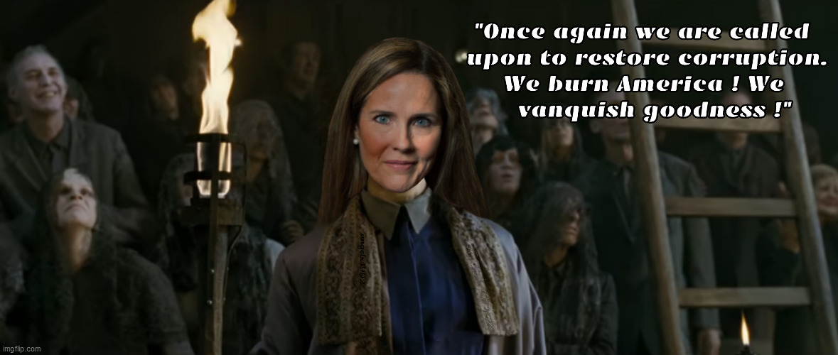 image tagged in amy coney barret,silent hill,evil republicans,scumbag republicans,cult,horror | made w/ Imgflip meme maker