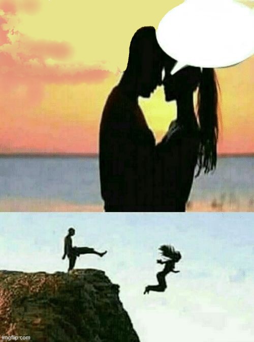 High Quality Romantic Couple cliff Blank Meme Template