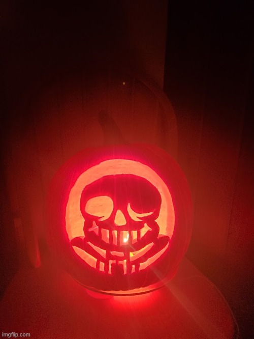 hey guys look what my dad carved for Halloween | image tagged in sans pumpkin | made w/ Imgflip meme maker