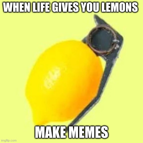 check out my man memenade on youtube | WHEN LIFE GIVES YOU LEMONS; MAKE MEMES | image tagged in when life gives you lemons,funny memes | made w/ Imgflip meme maker