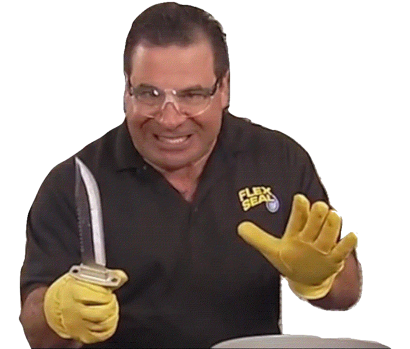 Phil Swift with knife Blank Meme Template