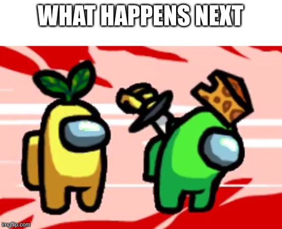 Among Us Stab | WHAT HAPPENS NEXT | image tagged in among us stab | made w/ Imgflip meme maker