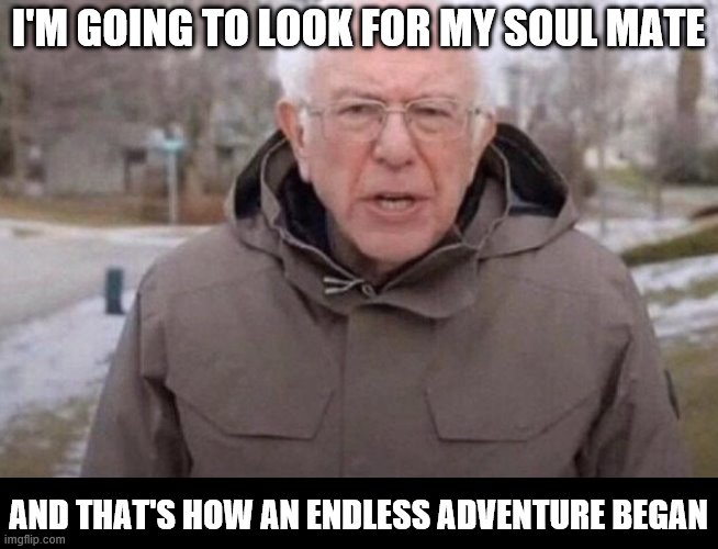 I am once again asking | I'M GOING TO LOOK FOR MY SOUL MATE; AND THAT'S HOW AN ENDLESS ADVENTURE BEGAN | image tagged in i am once again asking | made w/ Imgflip meme maker