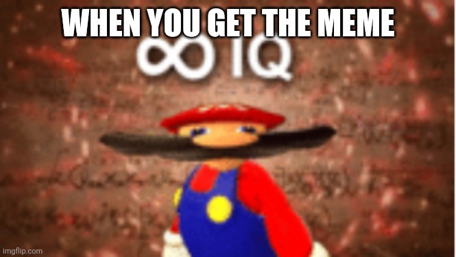 WHEN YOU GET THE MEME | image tagged in infinite iq | made w/ Imgflip meme maker