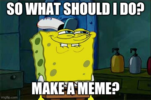 uhhhh | SO WHAT SHOULD I DO? MAKE A MEME? | image tagged in memes,don't you squidward | made w/ Imgflip meme maker