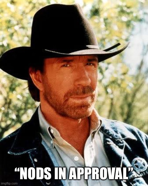 Chuck Norris Meme | “NODS IN APPROVAL” | image tagged in memes,chuck norris | made w/ Imgflip meme maker