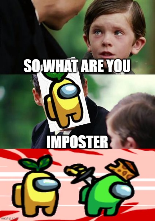 Imposter In Among Us Be Like | SO WHAT ARE YOU; IMPOSTER | image tagged in memes | made w/ Imgflip meme maker