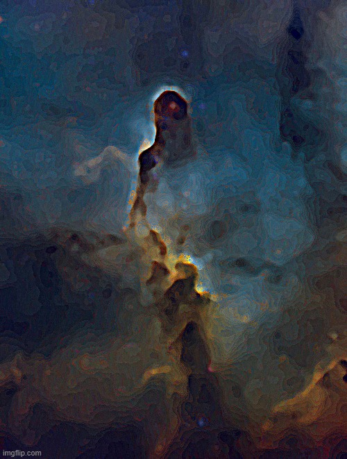 When u posterize the nebula. | image tagged in elephant's trunk nebula,nebula | made w/ Imgflip meme maker