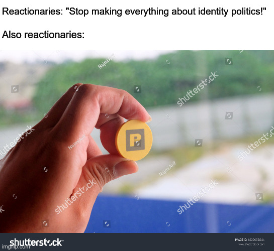 "If that's racist, then why does Ms. Token say it's not? Checkmate, leftists." | Reactionaries: "Stop making everything about identity politics!" Also reactionaries: | image tagged in reactionaries,conservatives,identity politics,token,tokenism | made w/ Imgflip meme maker