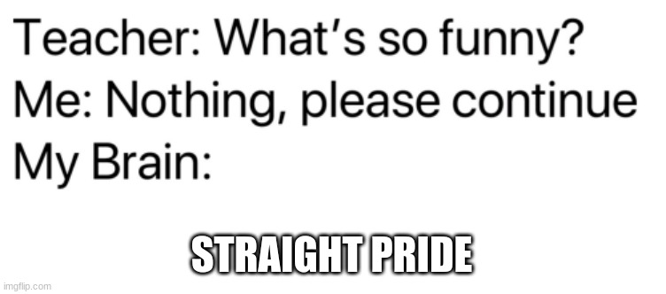 trash im i right | STRAIGHT PRIDE | image tagged in teacher what's so funny | made w/ Imgflip meme maker