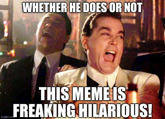 Good Fellas Hilarious Meme | WHETHER HE DOES OR NOT THIS MEME IS FREAKING HILARIOUS! | image tagged in memes,good fellas hilarious | made w/ Imgflip meme maker