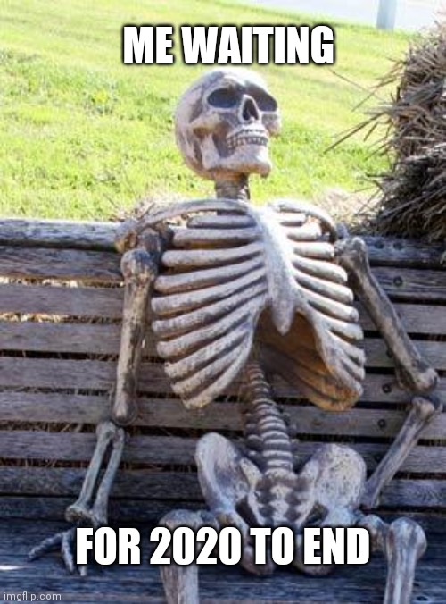 Waiting Skeleton | ME WAITING; FOR 2020 TO END | image tagged in memes,waiting skeleton | made w/ Imgflip meme maker