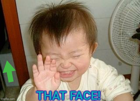 Asian Baby Laughing | THAT FACE! | image tagged in asian baby laughing | made w/ Imgflip meme maker