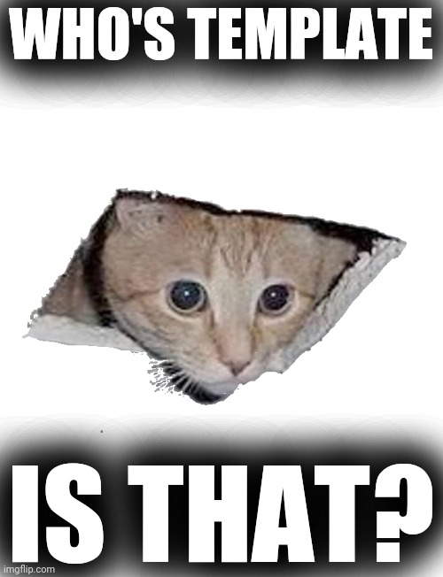 Ceiling Cat | WHO'S TEMPLATE IS THAT? | image tagged in ceiling cat | made w/ Imgflip meme maker