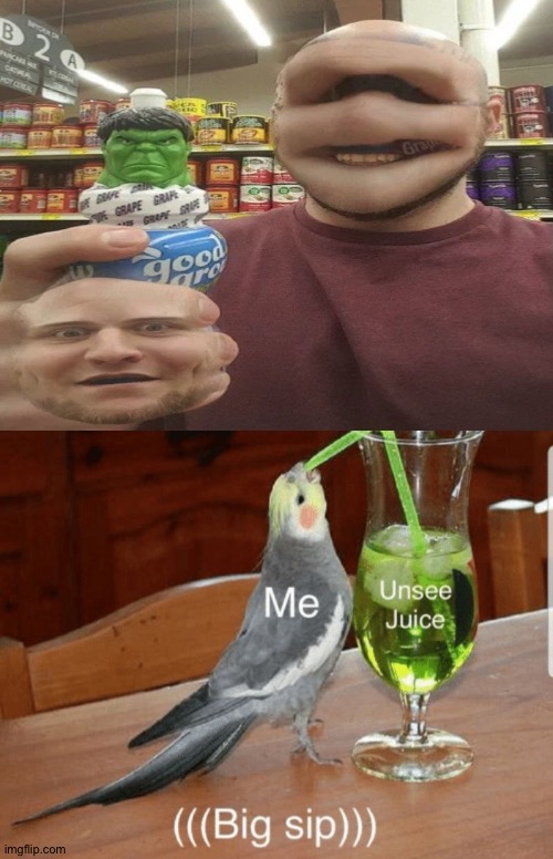 Well that's handy, now that his face is on his hand he can eat without moving his neck too much | image tagged in unsee juice,memes,funny,face swap,cursed image,hand | made w/ Imgflip meme maker