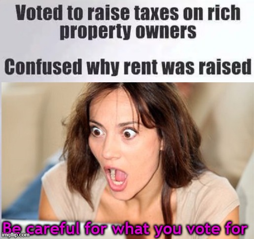 When you raise taxes, prices rise on products. | Be careful for what you vote for | image tagged in voting | made w/ Imgflip meme maker