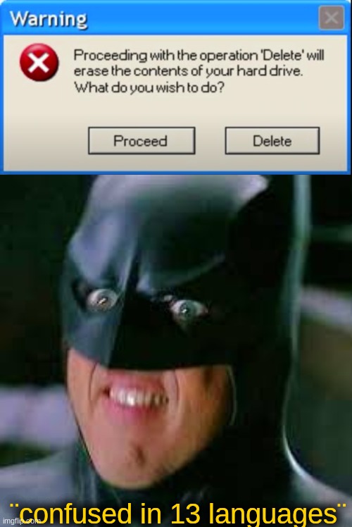 Im sorry, but WHAT? | ¨confused in 13 languages¨ | image tagged in custom template,windows 10,michael keaton,batman | made w/ Imgflip meme maker