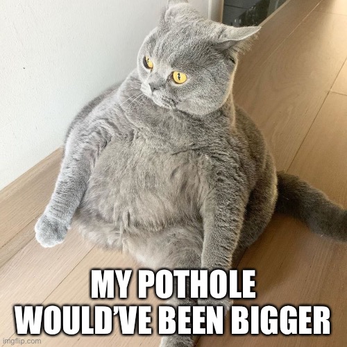 MY POTHOLE WOULD’VE BEEN BIGGER | made w/ Imgflip meme maker