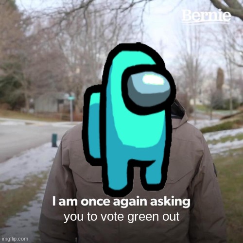 Bernie I Am Once Again Asking For Your Support | you to vote green out | image tagged in memes,bernie i am once again asking for your support | made w/ Imgflip meme maker