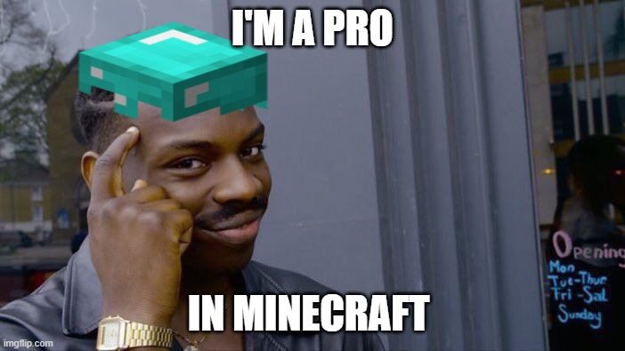 this is me | I'M A PRO; IN MINECRAFT | image tagged in memes | made w/ Imgflip meme maker