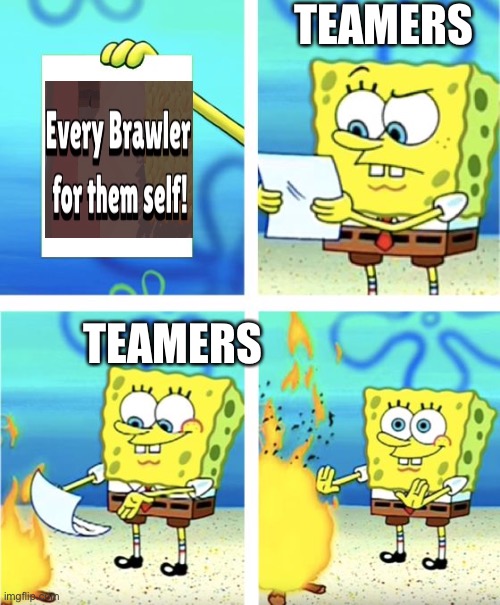 Spongebob Burning Paper |  TEAMERS; TEAMERS | image tagged in spongebob burning paper | made w/ Imgflip meme maker