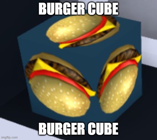  BURGER CUBE; BURGER CUBE | image tagged in burger cube,burger,cube,spongebob | made w/ Imgflip meme maker