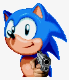 High Quality Sonic gun pointed Blank Meme Template