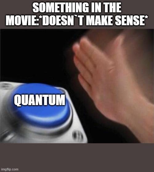 Blank Nut Button | SOMETHING IN THE MOVIE:*DOESN`T MAKE SENSE*; QUANTUM | image tagged in memes | made w/ Imgflip meme maker