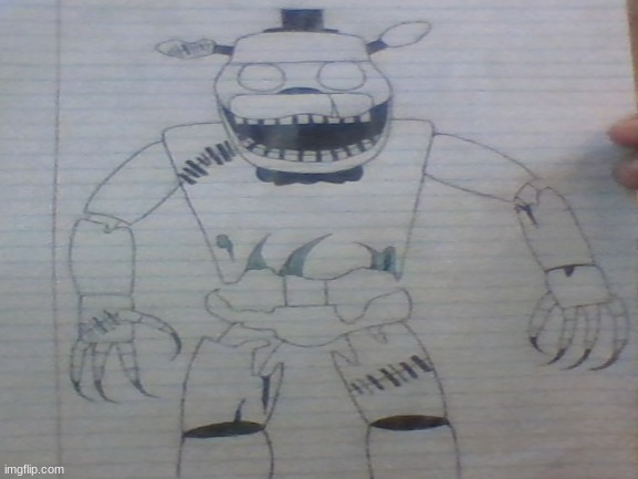 Dread-Bear Drawing For Spooky Month... | image tagged in fnaf dreadbear | made w/ Imgflip meme maker