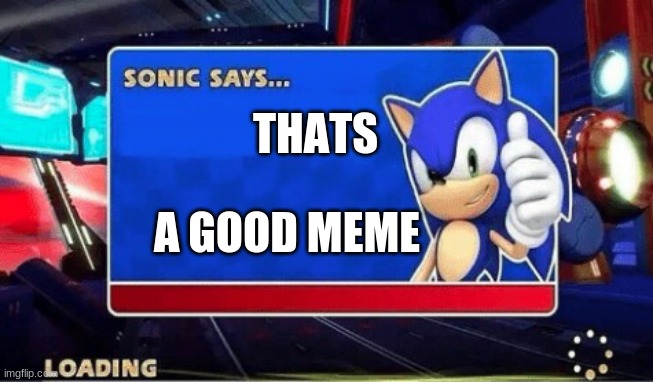 Sonic Says | THATS A GOOD MEME | image tagged in sonic says | made w/ Imgflip meme maker