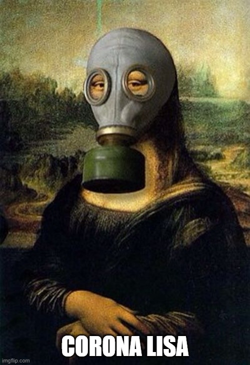 corona lisa | CORONA LISA | image tagged in mona lisa,covid-19,gas mask | made w/ Imgflip meme maker