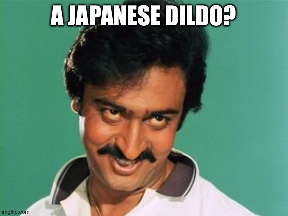 pervert look | A JAPANESE DILDO? | image tagged in pervert look | made w/ Imgflip meme maker