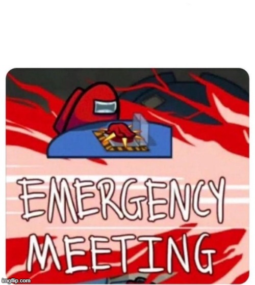 something big has happened to max and bo... | image tagged in emergency meeting among us | made w/ Imgflip meme maker