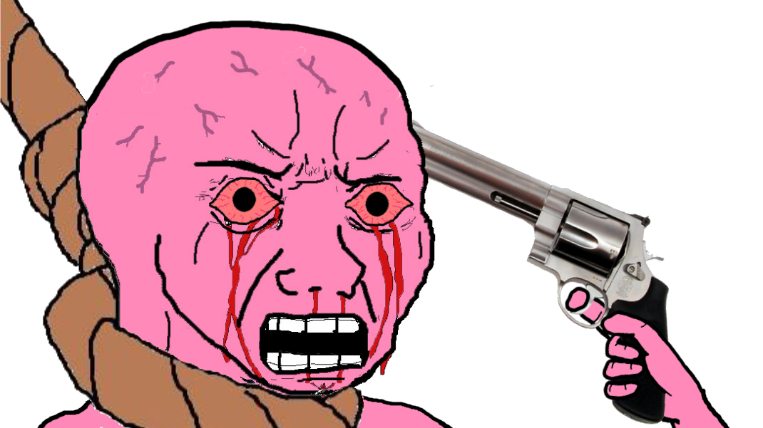 Pink Suicidal Wojak Meme Generator. 