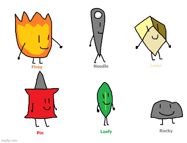 My 6 Favorite BFDI Characters | image tagged in bfdi,fanart,artwork | made w/ Imgflip meme maker