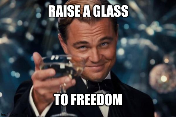 Hamilton the story of tonight | RAISE A GLASS; TO FREEDOM | image tagged in memes,leonardo dicaprio cheers | made w/ Imgflip meme maker