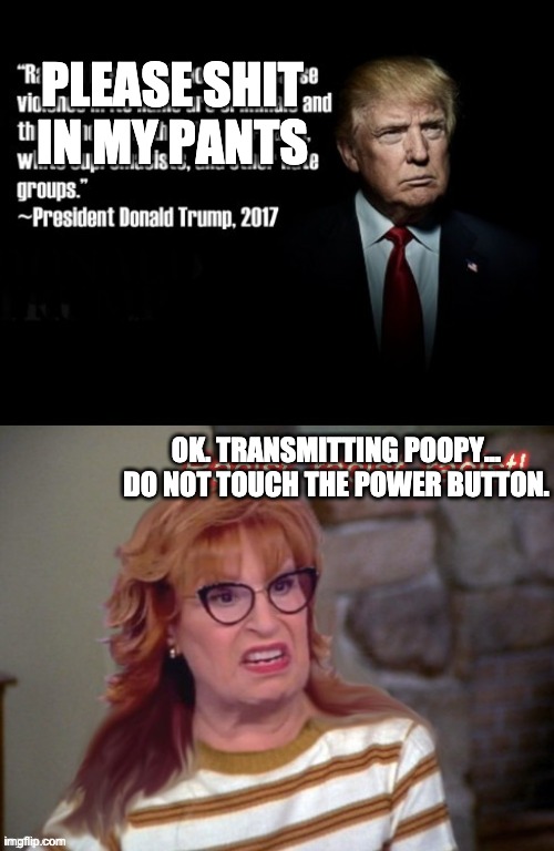 vib-ribbon is a good game | PLEASE SHIT IN MY PANTS; OK. TRANSMITTING POOPY... DO NOT TOUCH THE POWER BUTTON. | image tagged in politicals | made w/ Imgflip meme maker