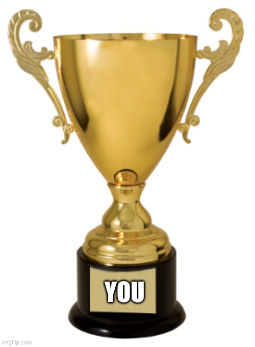 Trophy | YOU | image tagged in trophy | made w/ Imgflip meme maker