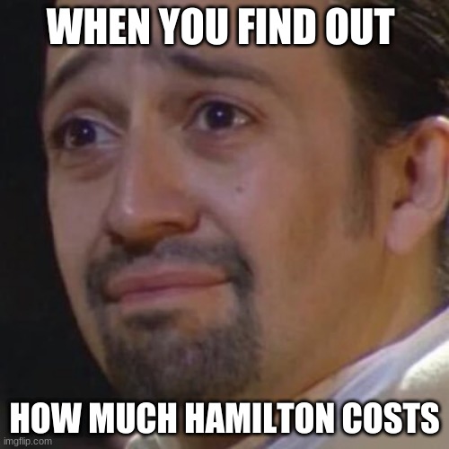 Sad Hamilton | WHEN YOU FIND OUT; HOW MUCH HAMILTON COSTS | image tagged in sad hamilton | made w/ Imgflip meme maker