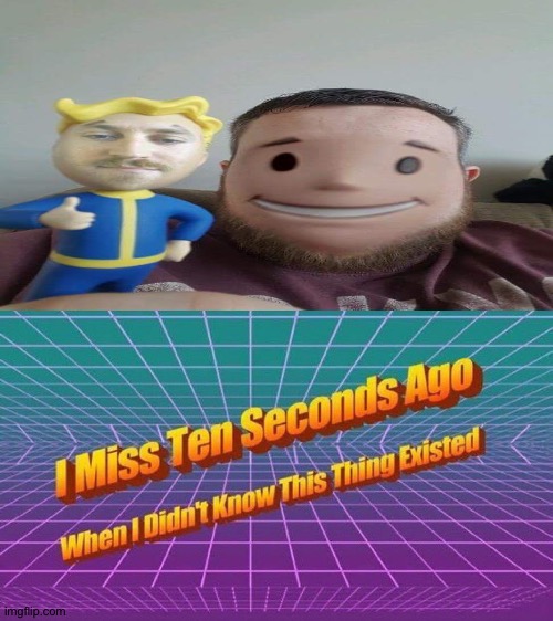 Hol up, what the heck is that?!!! | image tagged in i miss ten seconds ago,memes,funny,fallout,cursed image,face swap | made w/ Imgflip meme maker