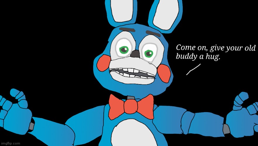 It's Toy Bonnie drawn digitally. It kinda looks like they want a hug. | image tagged in fnaf,toy bonnie fnaf | made w/ Imgflip meme maker