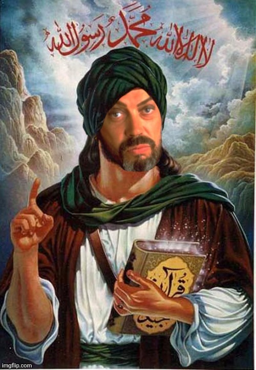 The Prophet Tim "Muhammad" Curry | image tagged in the prophet tim muhammad curry,drstrangmeme,muhammad,muslim,islam,offensive | made w/ Imgflip meme maker