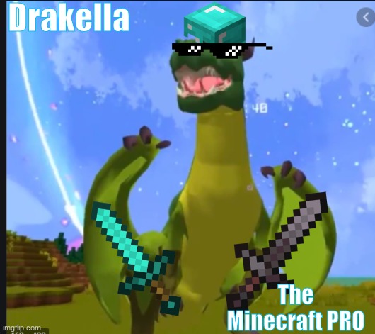 Drakella is a minecraft pro | Drakella; The Minecraft PRO | image tagged in the happiest drake in the world | made w/ Imgflip meme maker