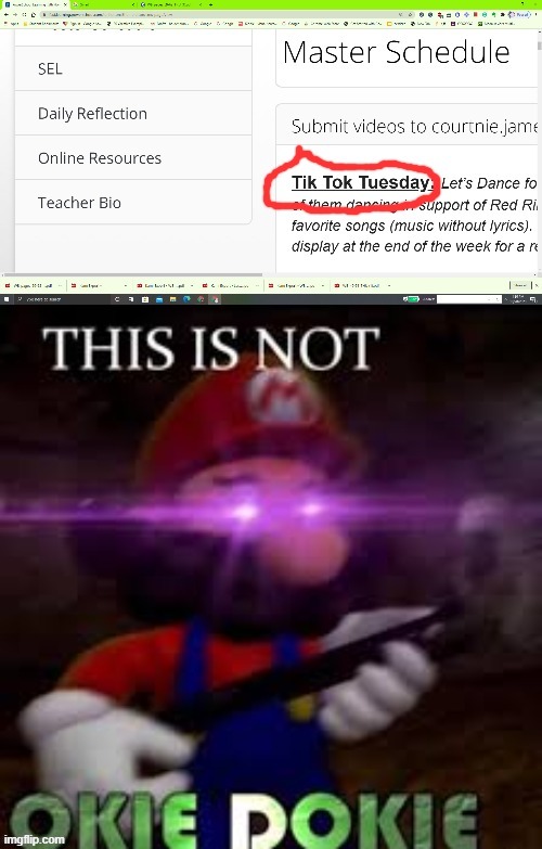 I saw this on PowerSchool (my schools virtual school website) | image tagged in this is not okie dokie | made w/ Imgflip meme maker