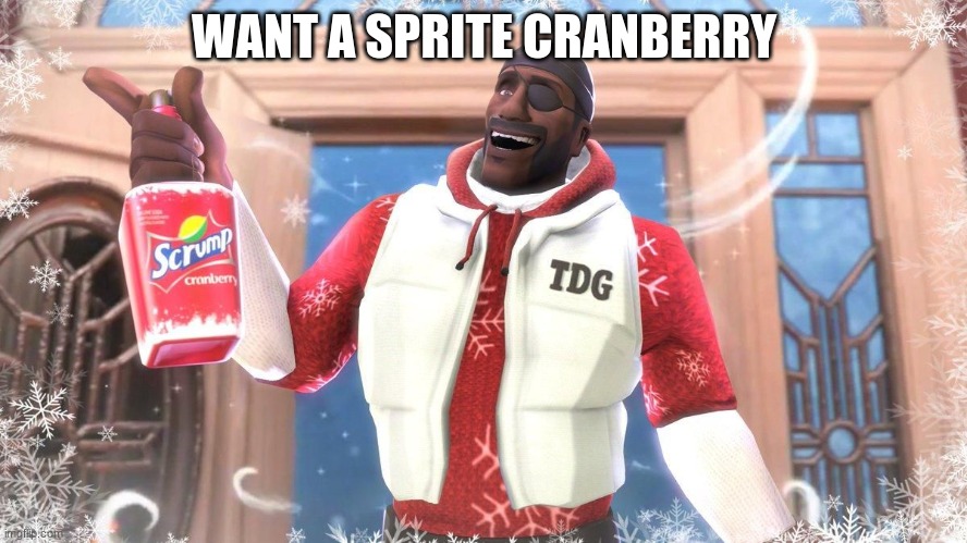 WANT A SPRITE CRANBERRY | image tagged in tf2,wanna sprite cranberry | made w/ Imgflip meme maker